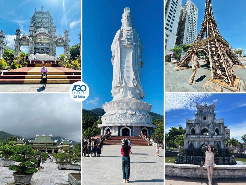 Đoàn sẽ đến tham quan chùa Linh Ứng và Công viên 7 Kỳ Quan Thế Giới khi đi tour Đà Nẵng Bà Nà