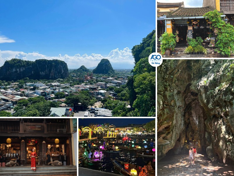 Đoàn sẽ đến tham quan Ngũ Hành Sơn, Làng đá mỹ nghệ Non Nước và Phố cổ Hội An khi đi tour du lịch Đà Nẵng Huế